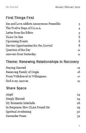 Issue #122 – Renewing Relationships in Recovery (no cover)