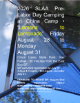2026-slaa-camping-flyer_finalpdf - sex and love addicts anonymous (s. L. A. A. ) Poster advertising 2026 SLA Labor Day camping at China Camp State Park, Aug 28–31, with the 'Lemons to Lemonade' theme and registration details.